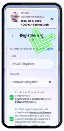 Registrierung im Casino Lab